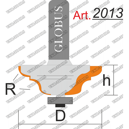 Фреза ГЛОБУС 2013 кромочная калевочная с нижним подшипником R6 D50 h22 d8