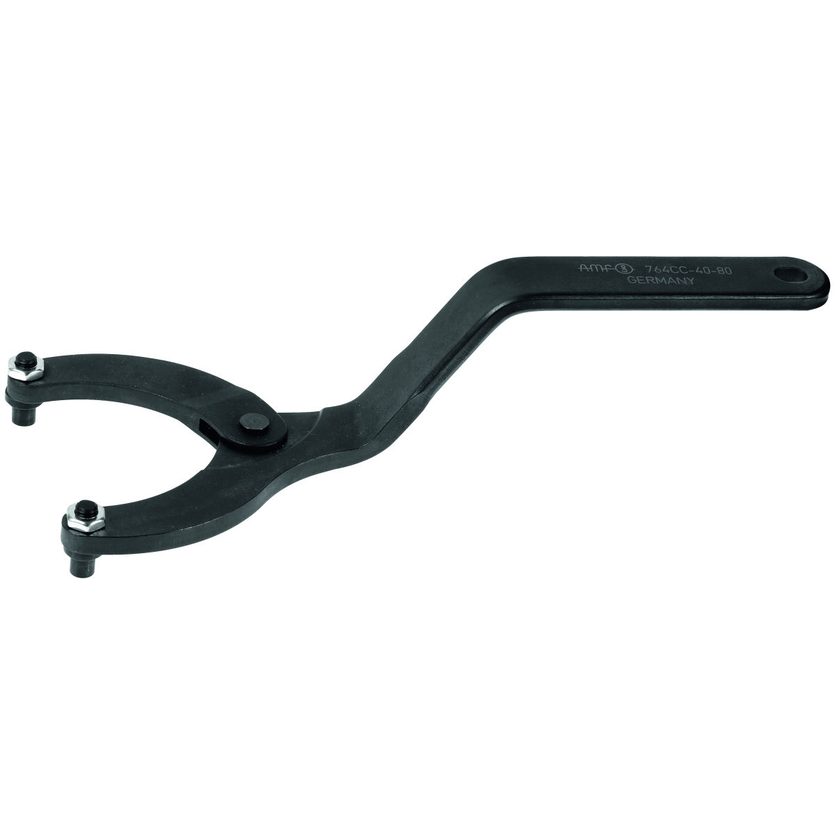 Gelenk-Stirnlochschlüssel gekröpft, größter ⌀ / Zapfen-Nenn-⌀: 40/3mm