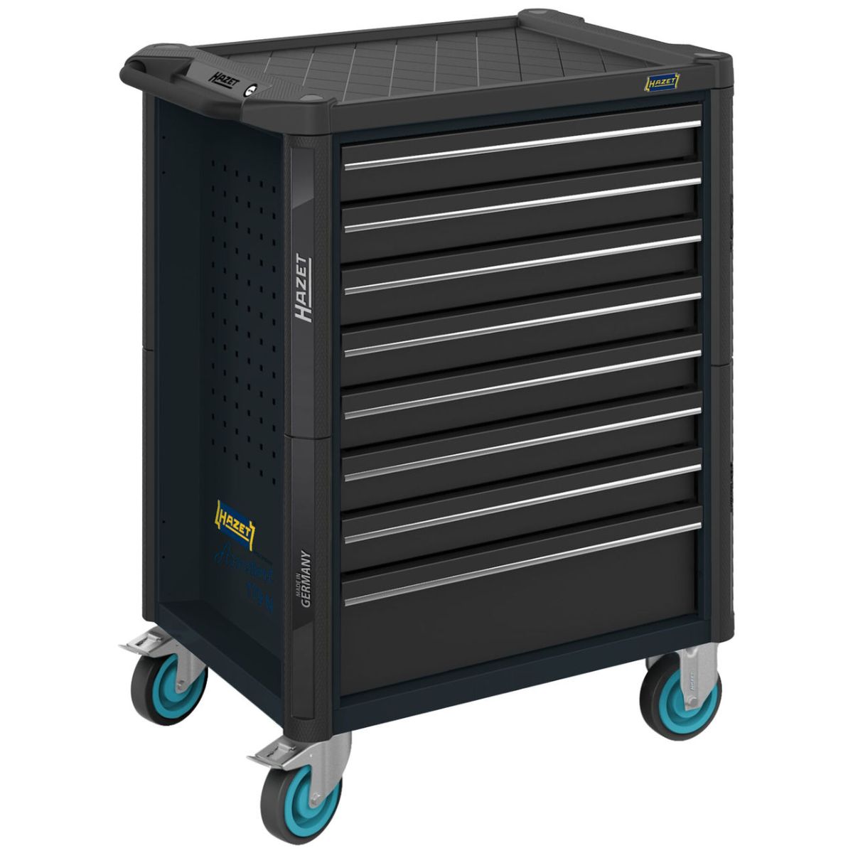 Werkstattwagen ∙ Assistent 179N ∙ einzeln ∙ L x B x H: 785 mm x 518 mm x 1020 mm ∙ Schubladen, flach: 7× 81 x 522 x 398 mm ∙ Schubladen, hoch: 1× 166 x 522 x 398 mm