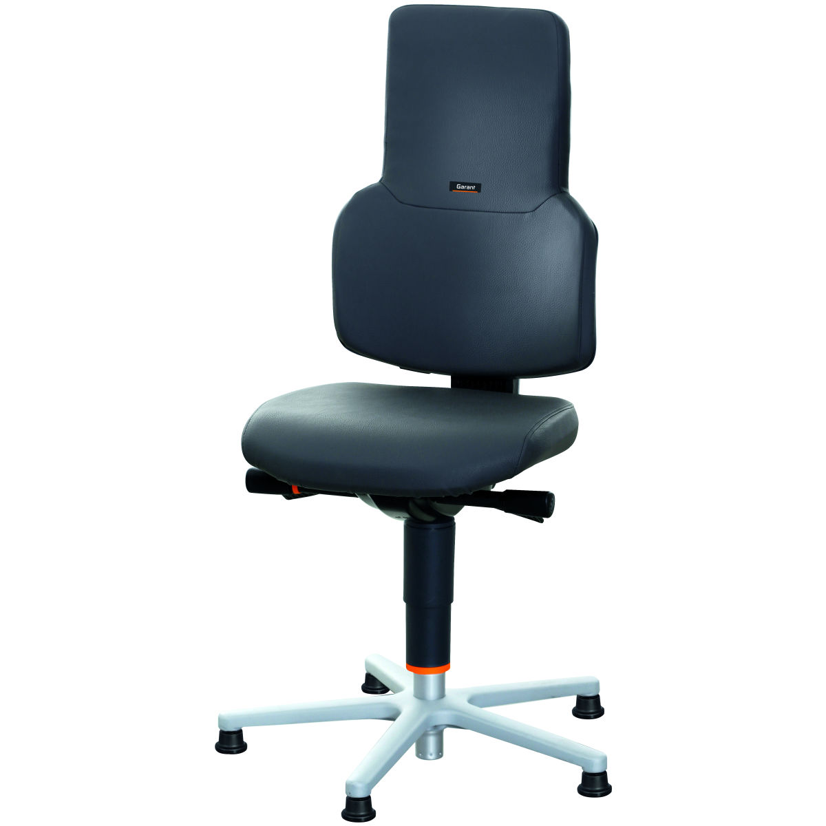 Arbeitsdrehstuhl, Kunstleder, mit Gleiter, niedrig