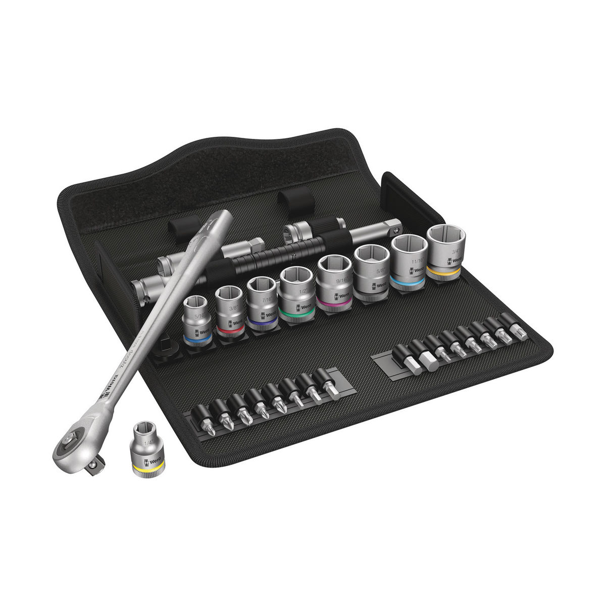 8100 SB 10 Zyklop Metal-Knarrensatz, Durchsteckvierkant, 3/8″-Antrieb, zöllig, 29-teilig