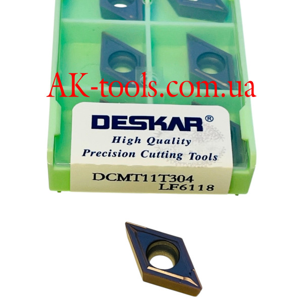 ПРОХІДНІ-РОЗТОЧНІ ПЛАСТИНИ, 55° DNMG+DCMT · DCMT11T304 LF6118