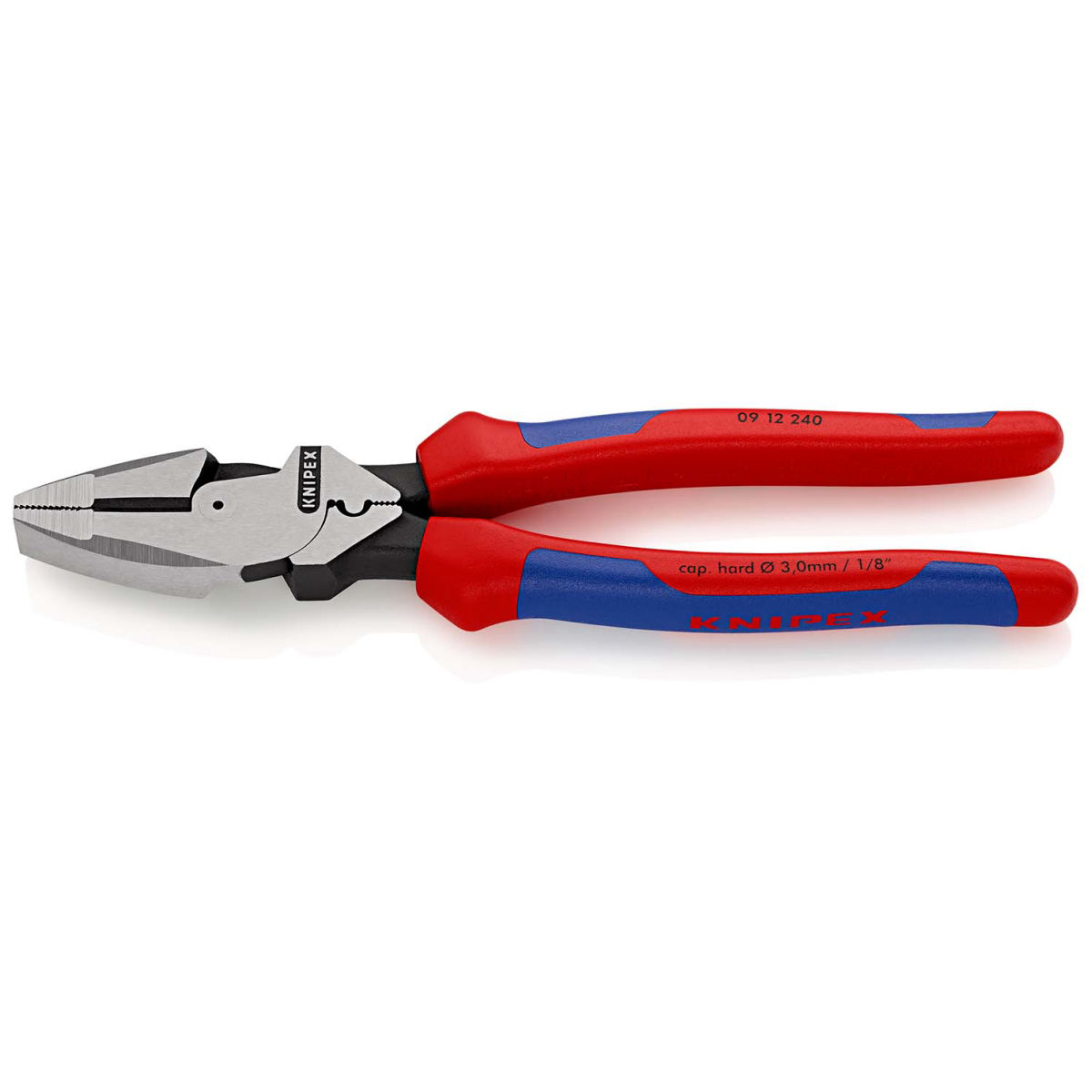 Kraft-Kombizange ″Lineman's Pliers″ amerikanisches Modell mit Mehrkomponenten-Hüllen schwarz atramentiert 240 mm