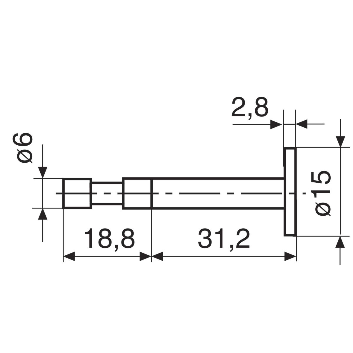 Scheibenmesseinsatz, Durchmesser: 15mm