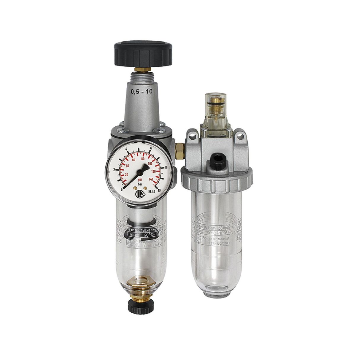 Wartungseinheit 2-teiling »Standard«, mit Polycarbonatbehälter, BG 1, G 3/8
