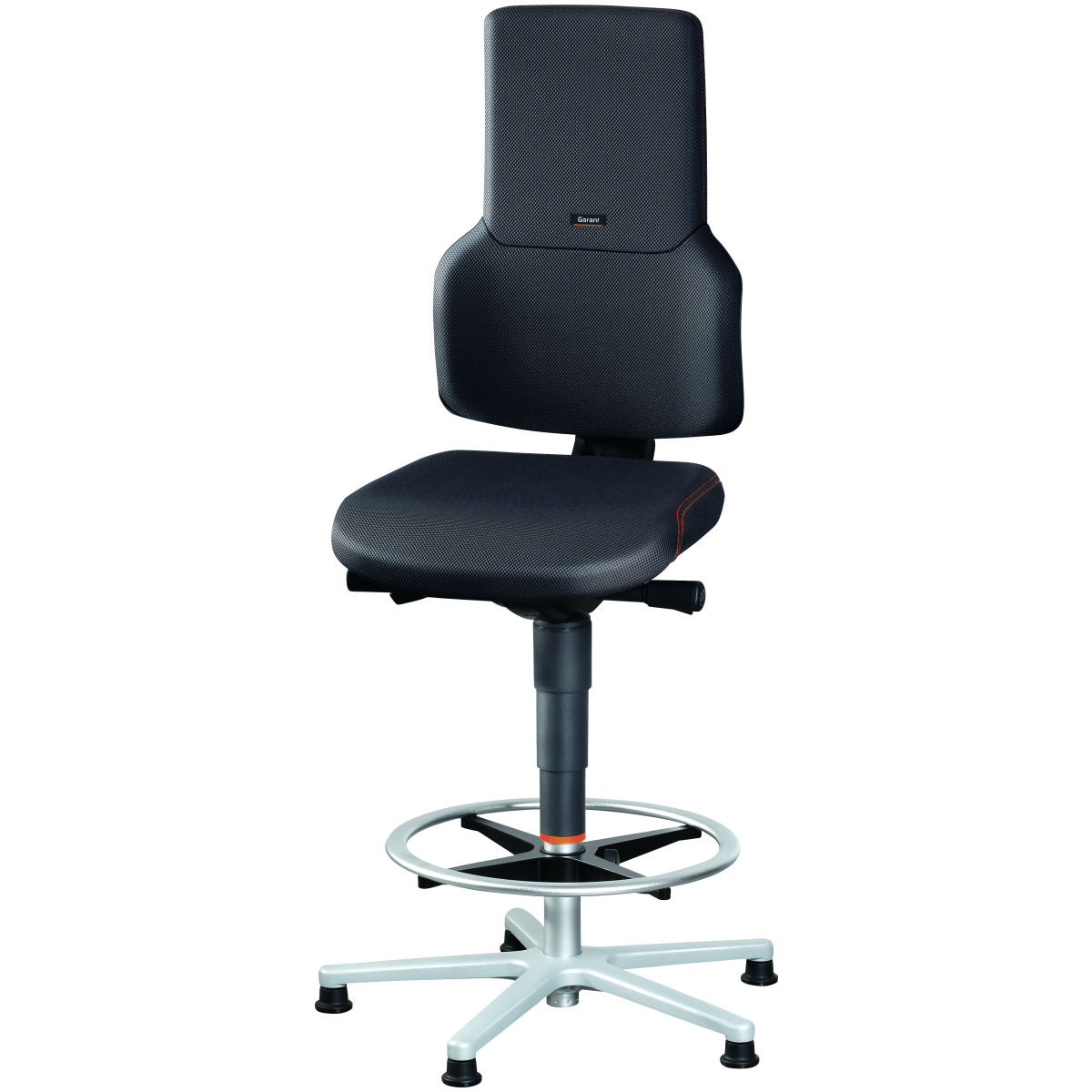 Arbeitsdrehstuhl, Kunstleder, mit Gleiter und Fußring, hoch