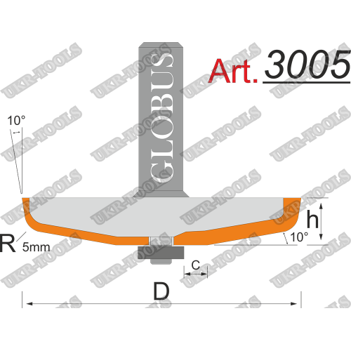 Фреза ГЛОБУС 3005 фигирейная горизонтальная D93 d12 h14