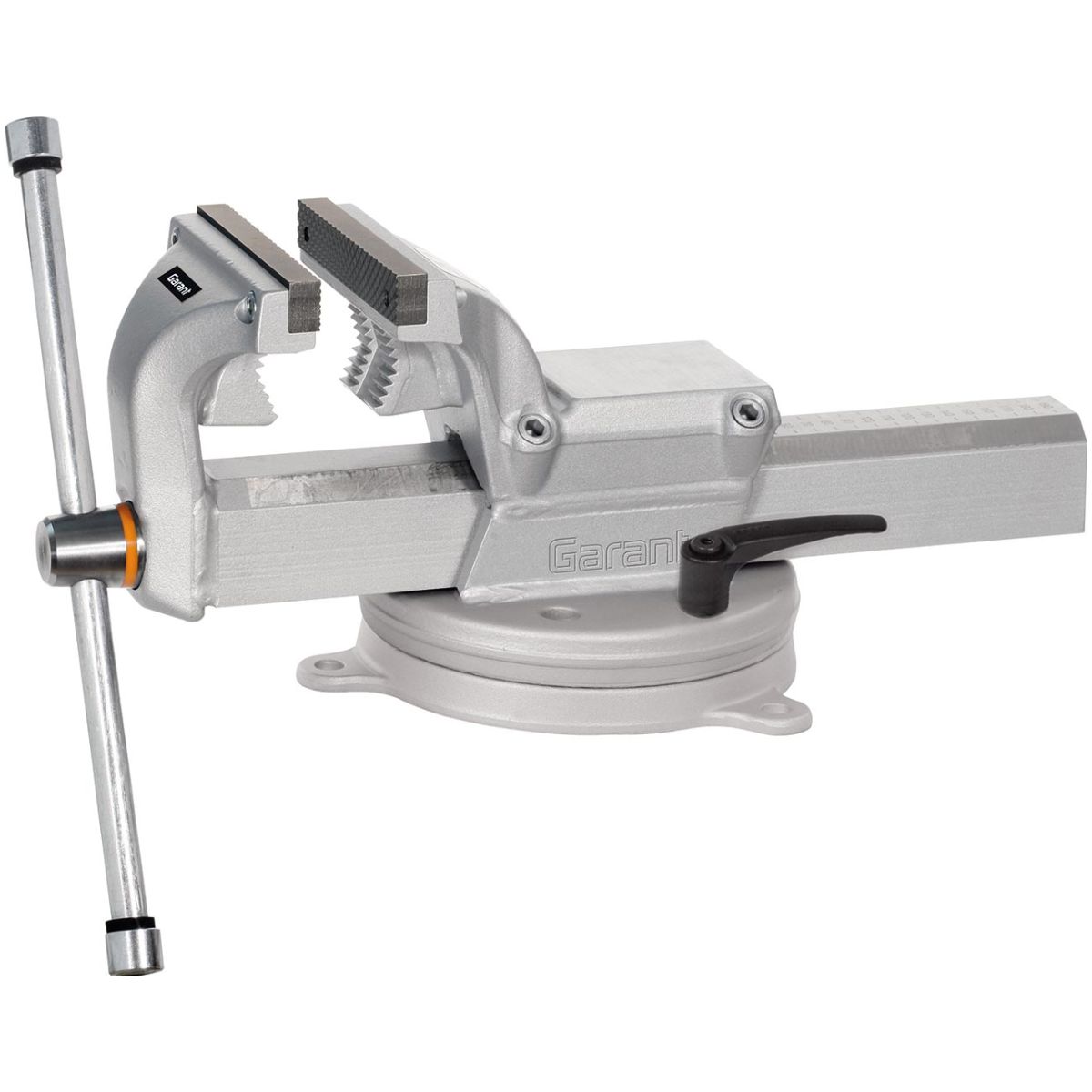 Parallel-Schraubstock mit Drehplatte und wechselbaren Backen, Backenbreite: 120mm