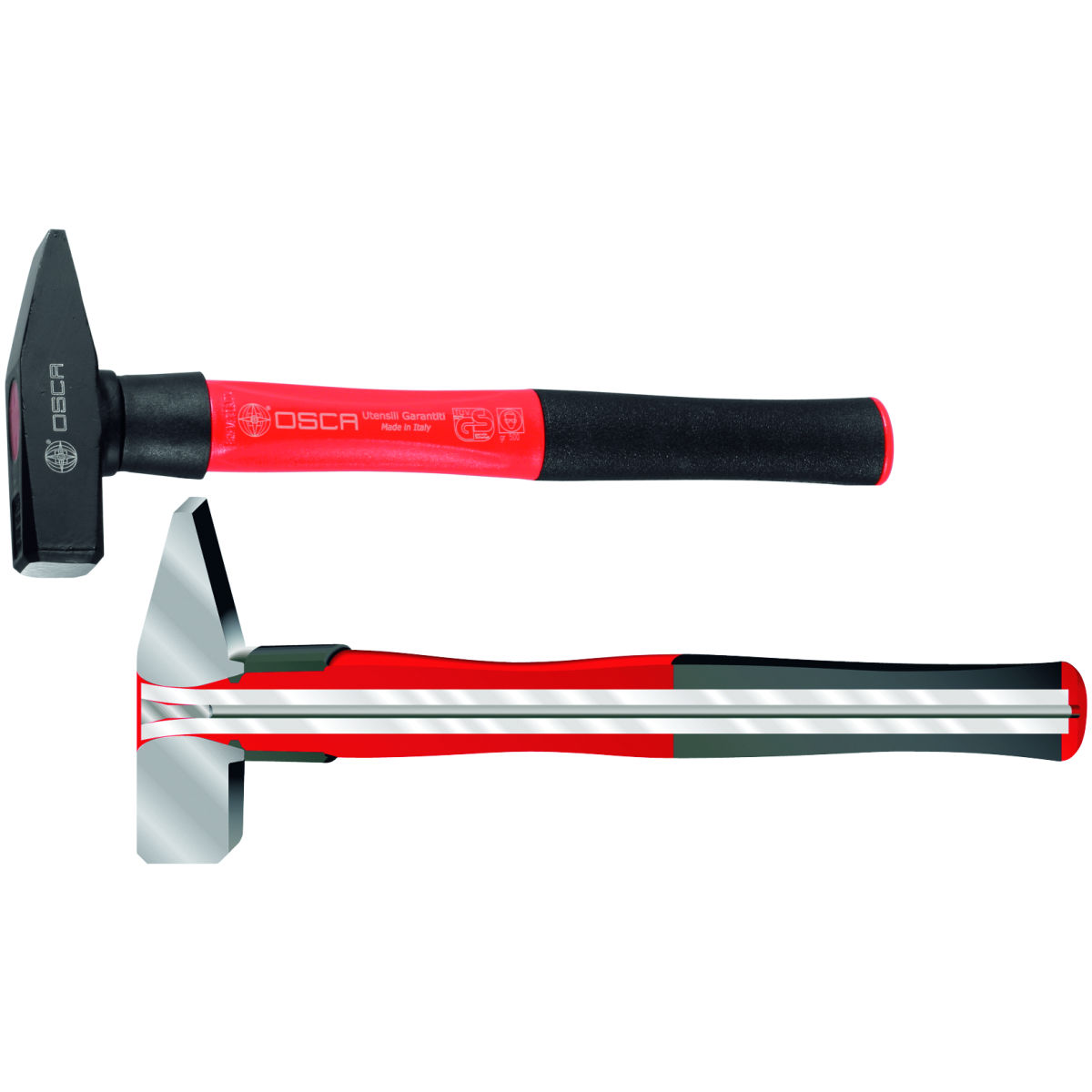 Schlosserhammer mit 3K-Stiel, Gewicht ohne Stiel: 300g