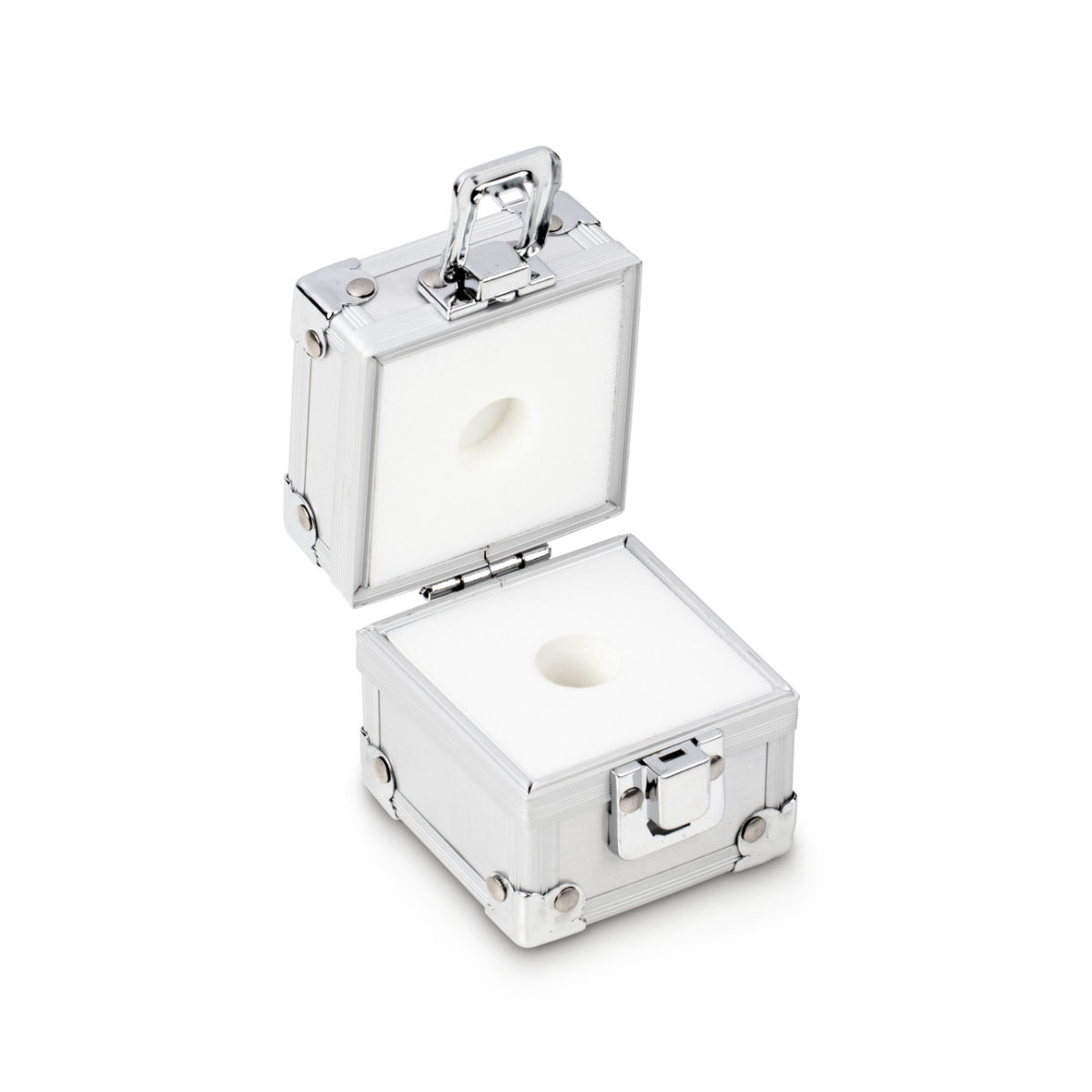 Aluminium-Gewichtsetui 317-060-600, für Nennwerte 50 g, für Klassen E1 - M2, für Bauform Knopf/Kompakt