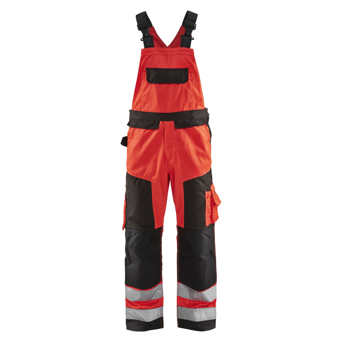 High Vis Latzhose High Vis Rot/Schwarz C162, high vis rot / schwarz