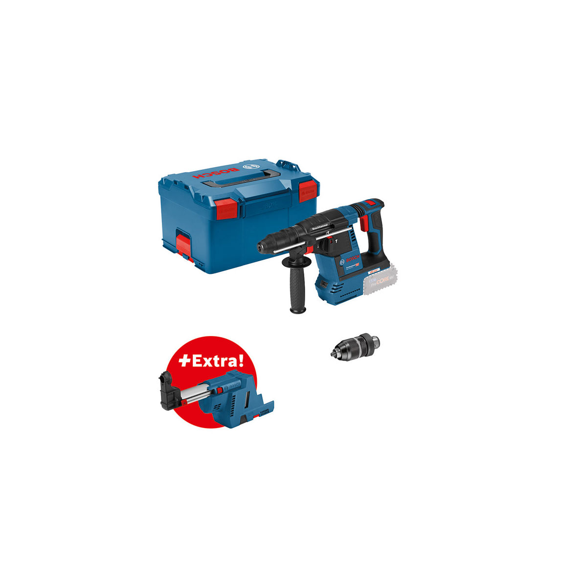 Akku-Bohrhammer mit SDS plus GBH 18V-26F + GDE, L-BOXX