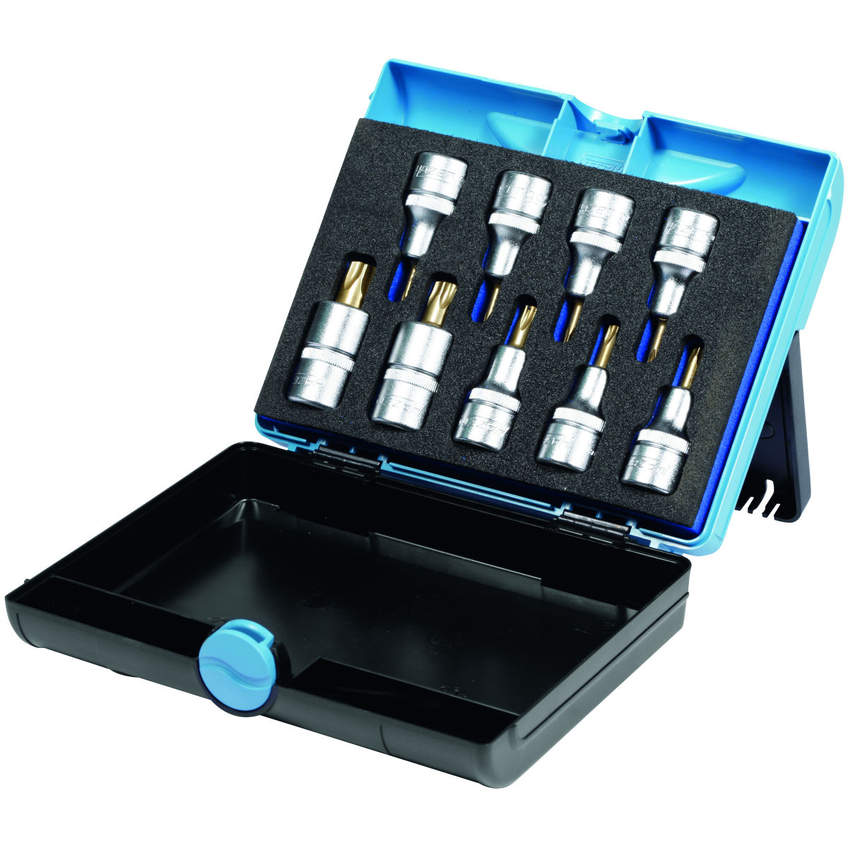 Satz Schraubendreher-Einsätze TiN-beschichtet für Torx®, 1/2 Zoll-Vierkant 9-teilig
