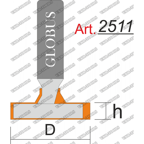 Фреза ГЛОБУС 2511 пазовая конструкционная D30 h17.5 d8