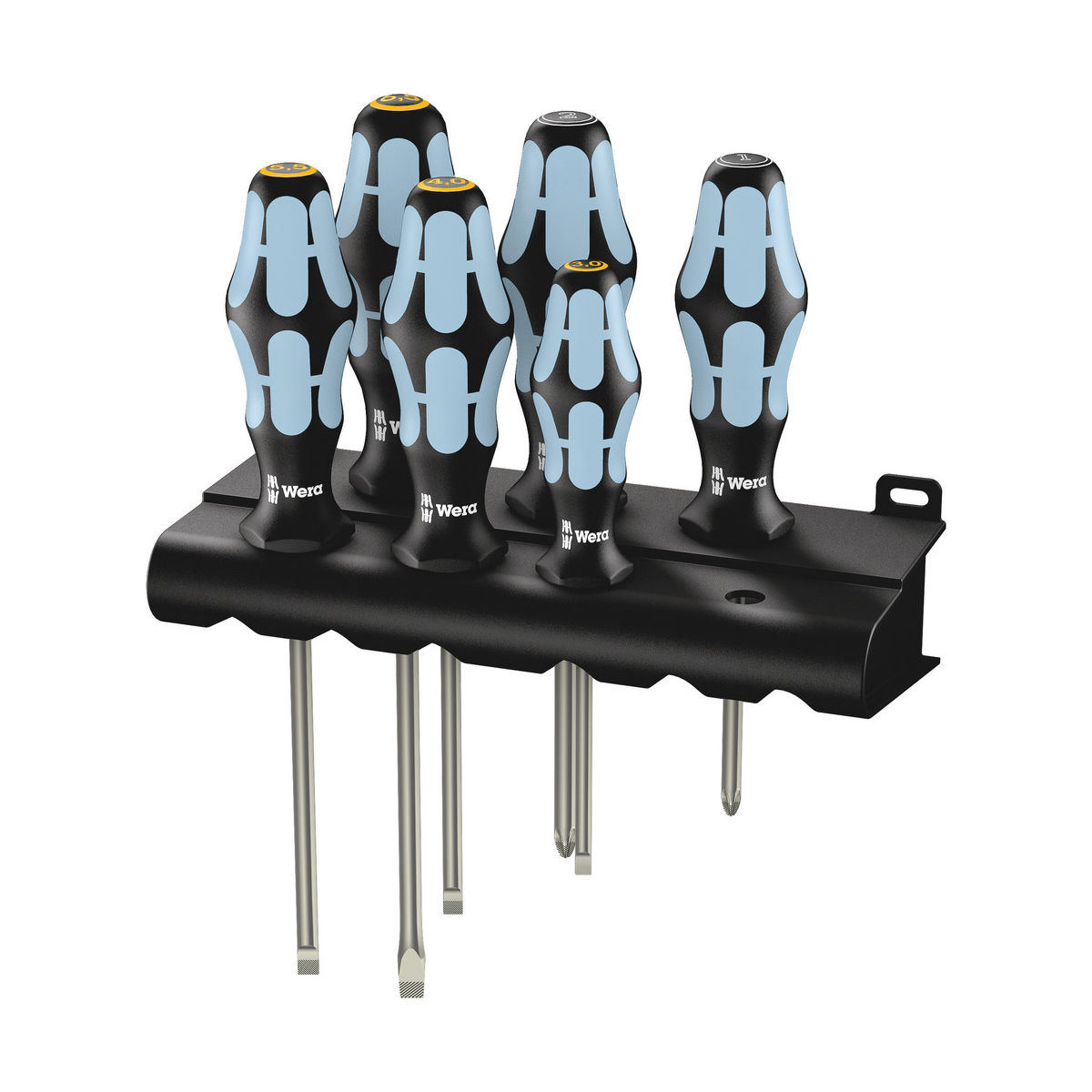 3334/3355/6 Schraubendrehersatz, Edelstahl + Rack, 6-teilig