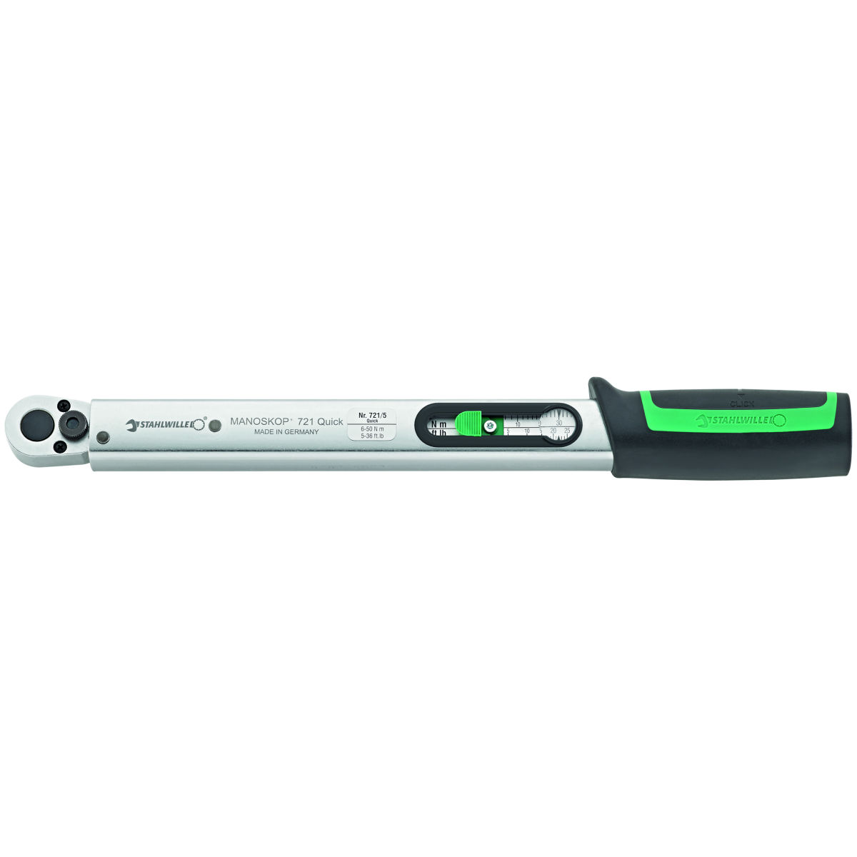 Drehmomentschlüssel Standard MANOSKOP® 721 mit Skala mit Knarre, maximales Drehmoment: 50N·m