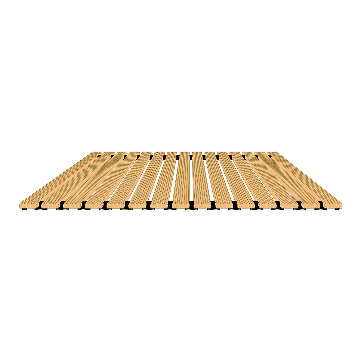 Sicherheits-Holzlaufrost ohne Abschrägung, ohne Anlaufprofil, Breite 100 cm, Laufrost Länge: 150cm