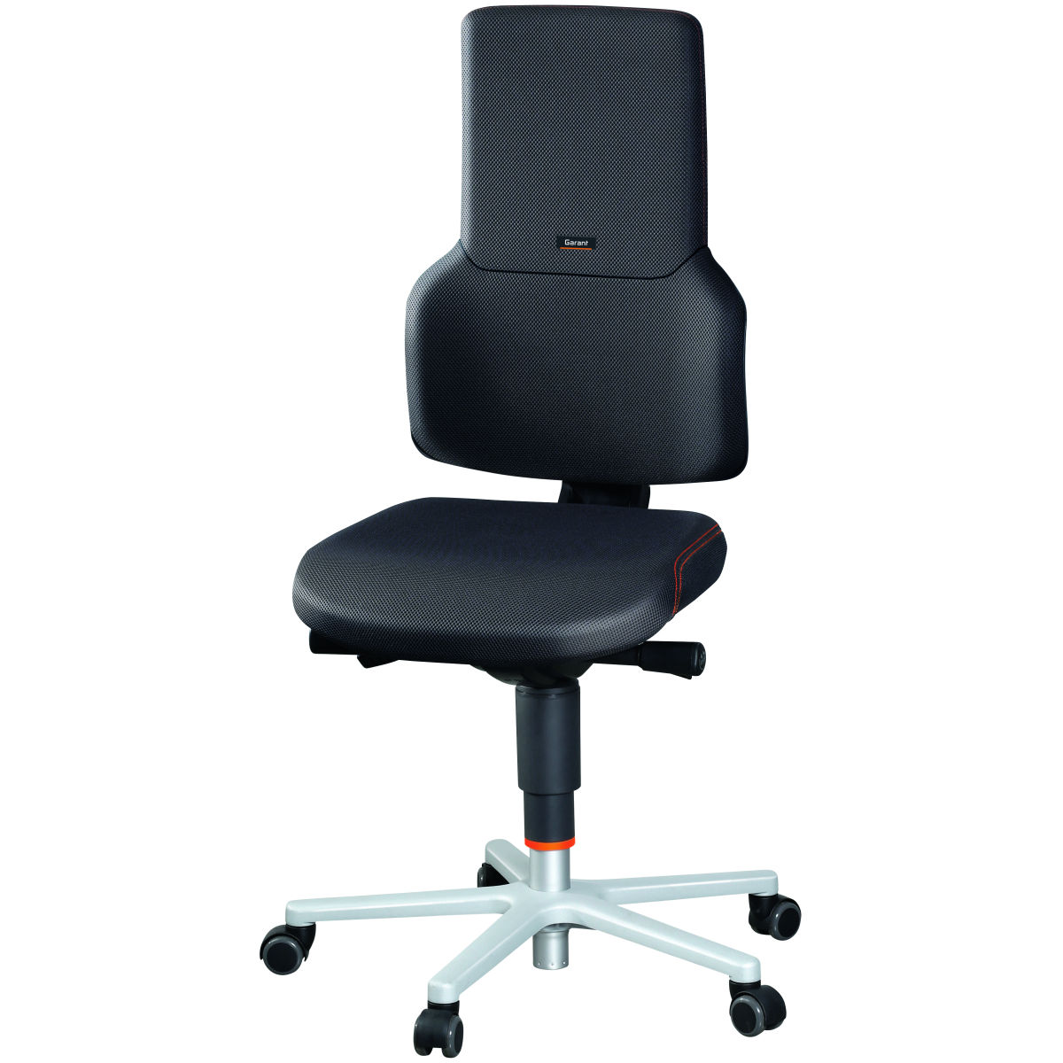 Arbeitsdrehstuhl, Stoffpolster, mit Rollen, niedrig