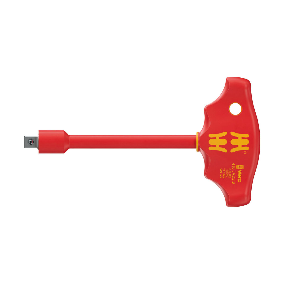 410 i VDE B VDE-isolierter Quergriff-Adapterschraubendreher für 3/8″ Steckschlüsseleinsätze, 3/8″ x 130 mm