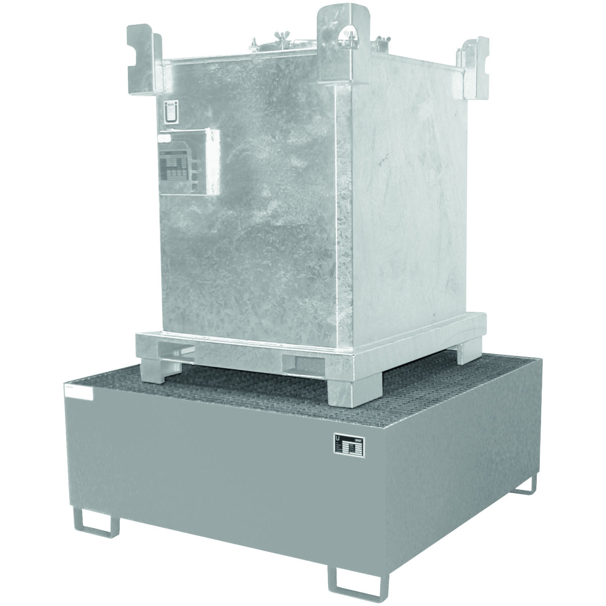Auffangwanne für 1000-l-IBC verzinkt, Anzahl IBC×IBC Inhalt (l): 1X1000