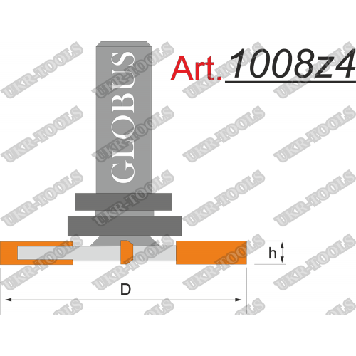 Фреза ГЛОБУС 1008z4 кромочная фальцевая D36 d8 h3 z4