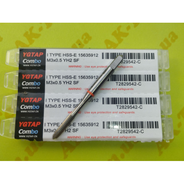 МІТЧИКИ · Мітчик M3/0,5 YGTAP -HSS-E (прямий)