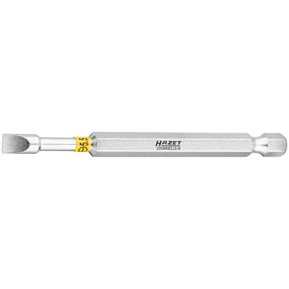 Bit ∙ 1/4 Zoll (6,3 mm) Sechskant massiv ∙ Schlitz Profil ∙ SW 0,8 x 5,5 mm