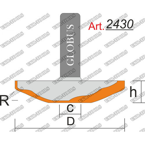 Фреза ГЛОБУС 2430 фигирейная горизонтальная C12 D50 h12 d8