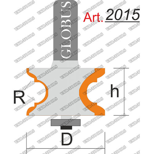 Фреза ГЛОБУС 2015 кромочная фигурная R4 D33 h22 d8