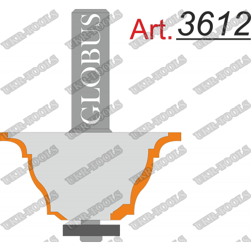 Фреза ГЛОБУС 3612 кромочная фигурная D60 d12 h24