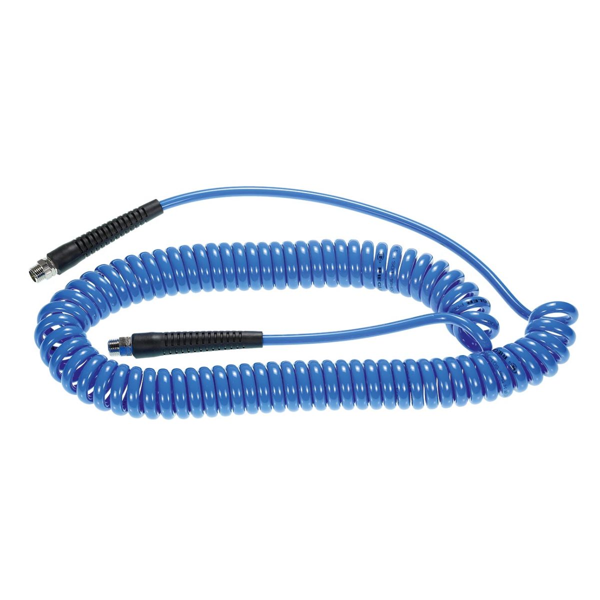 PU-Spiralschlauch 3/8 Zoll mit drehbarer Verschraubung und Knickschutz, nutzbare Schlauchlänge: 3m
