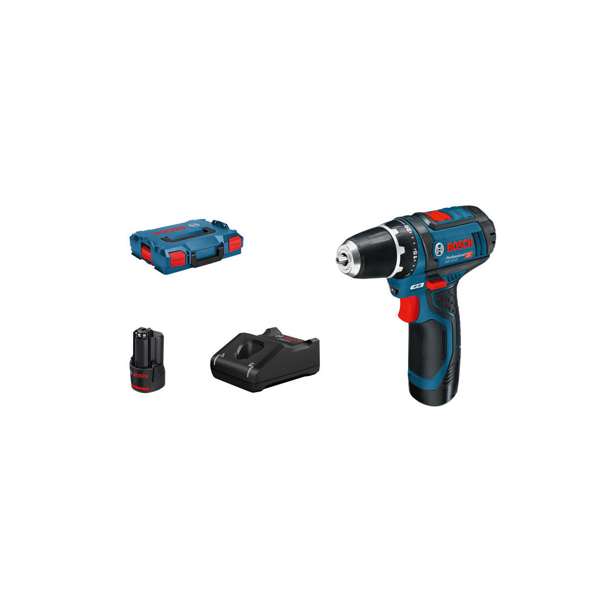 Akku-Bohrschrauber GSR 12V-15, 2 x Akku GBA 12V 2.0Ah, L-BOXX
