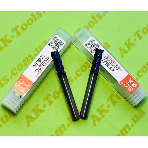 ТВЕРДОСПЛАВНІ 4-пера · D6*15*50L*4F (65HRC)