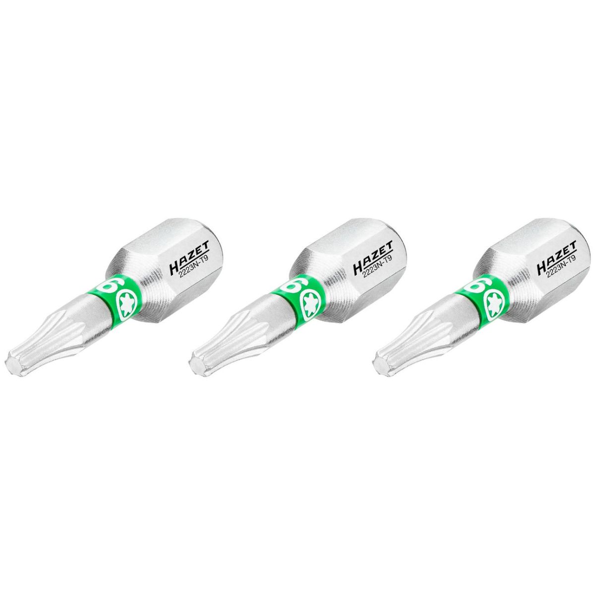 Bit ∙ 1/4 Zoll (6,3 mm) Sechskant massiv ∙ Innen TORX® Profil ∙ 3-teilig ∙ SW T9
