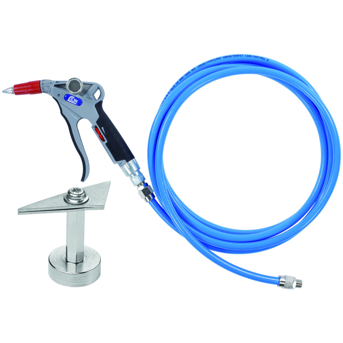 Blas- und Flüssigkeitspistole, einstellbar inklusive Magnethalter und Wasserschlauch