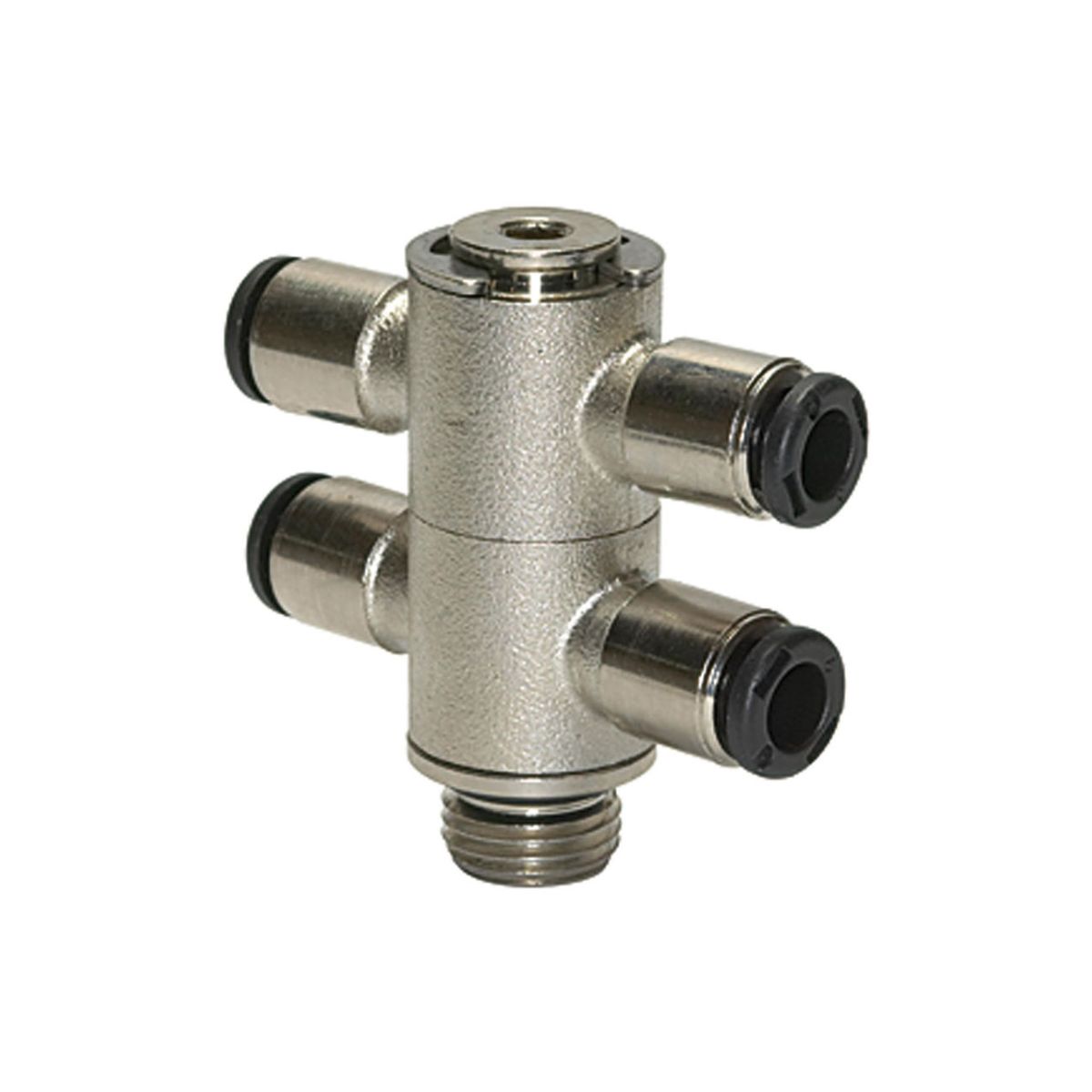 T-Mehrfachverteiler 4-fach »click-clock«, drehbar, M5 außen Ø 6mm