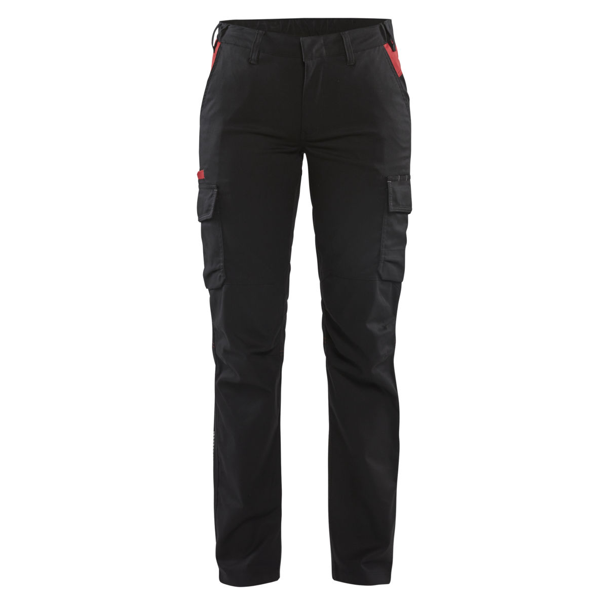 Damen Industrie Arbeitshose Stretch Schwarz/Rot D24, schwarz / rot