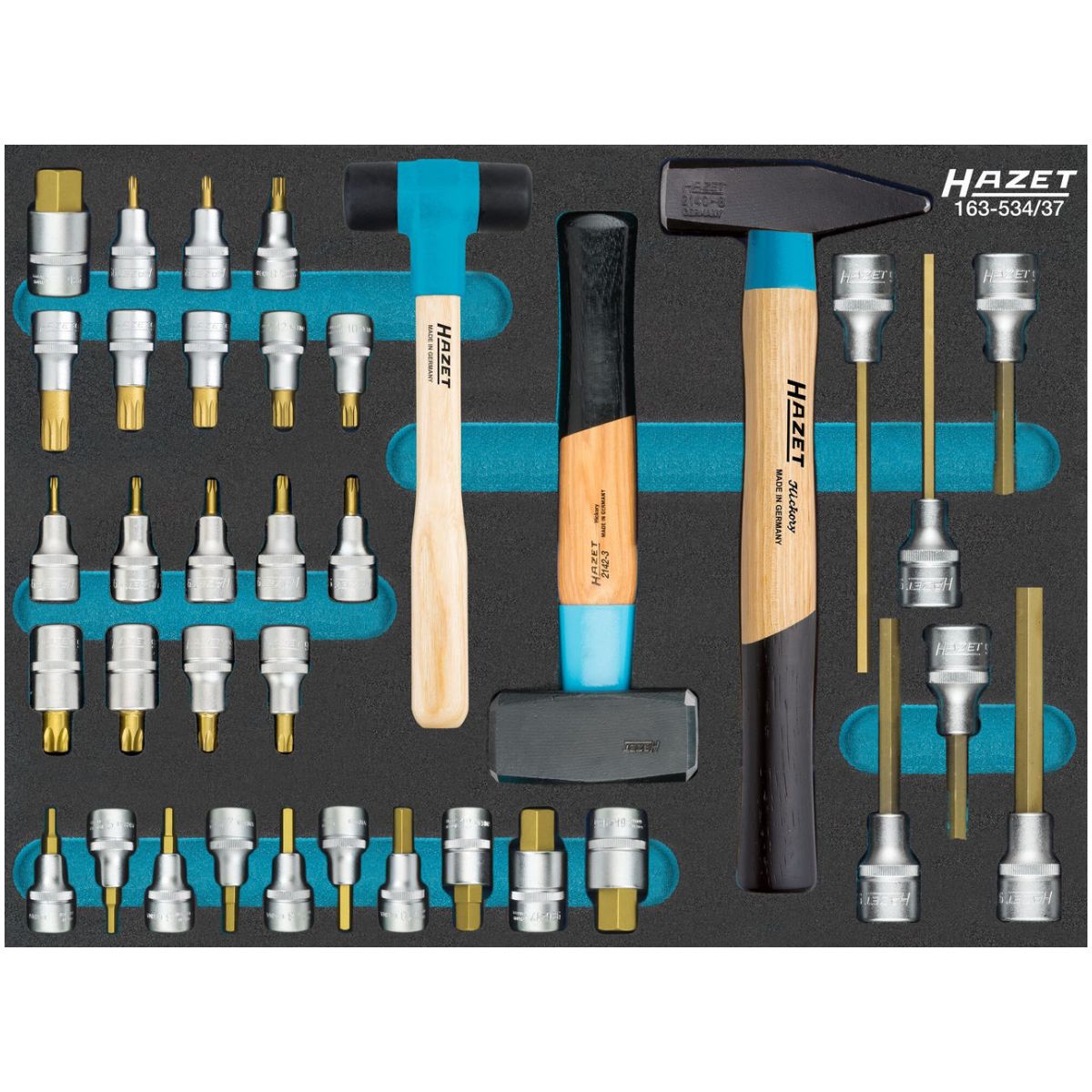 Schraubendreher-Steckschlüsseleinsatz Satz ∙ 37-teilig ∙ 4 – 22 ∙ M5 – M18 ∙ T20– T60