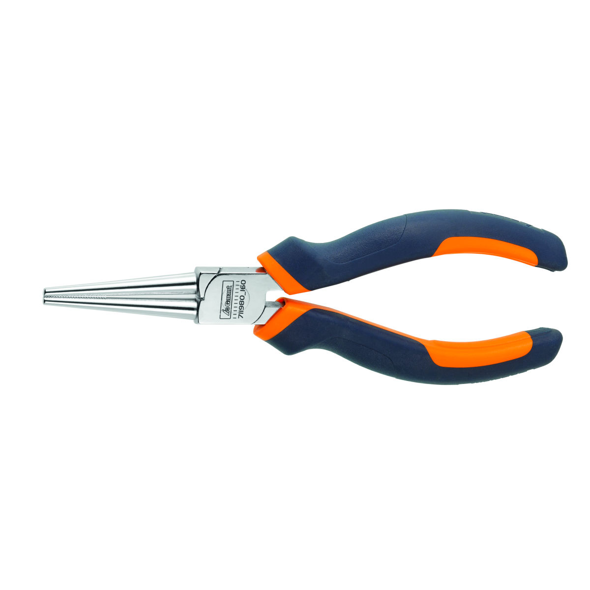 Langbeckzange, rund-spitz, verchromt, mit Griffhüllen, ganze Länge: 160mm