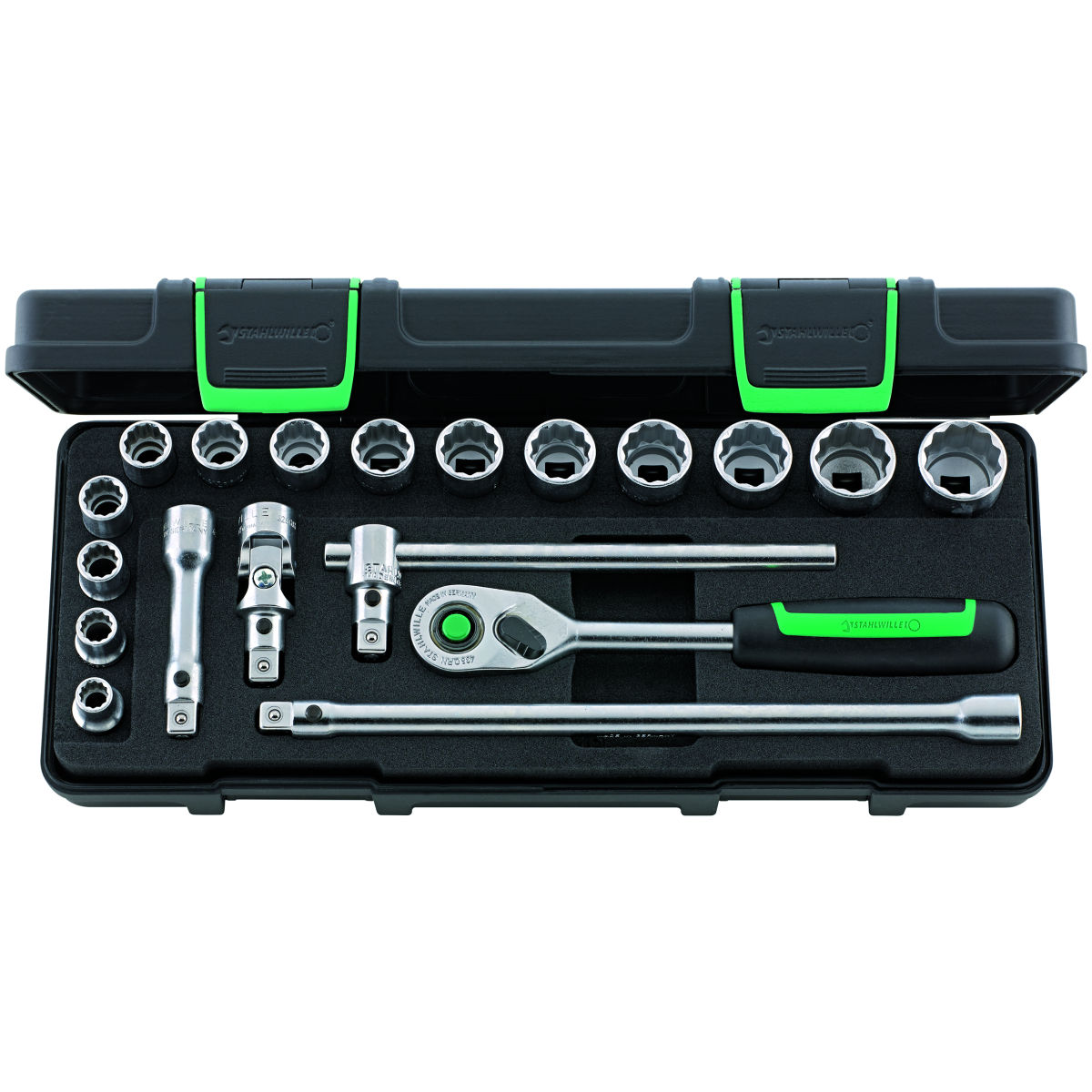 Steckschlüssel-Sortiment QuickRelease 3/8 Zoll-Vierkant 19-teilig
