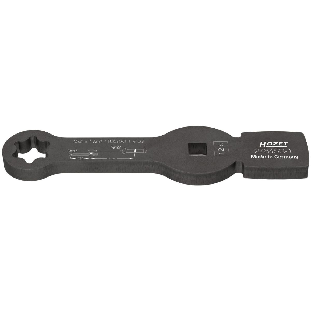 Schlag-Ringschlüssel ∙ Sonderprofil ∙ mit 2 Schlagflächen ∙ 1/2 Zoll (12,5 mm) Vierkant hohl ∙ Rillenprofil ∙ Länge: 220 mm