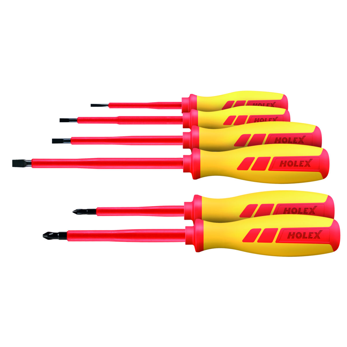 Elektriker-Schraubendreher-Sortiment, 6-teilig für Schlitz und Phillips, VDE-vollisoliert, Anzahl Schraubendreher: 4/2