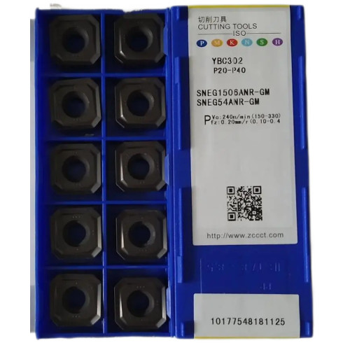 Пластини ZCC-CT SNEG1506ANR-GM YBC302 фрезерні двосторонні твердосплавні