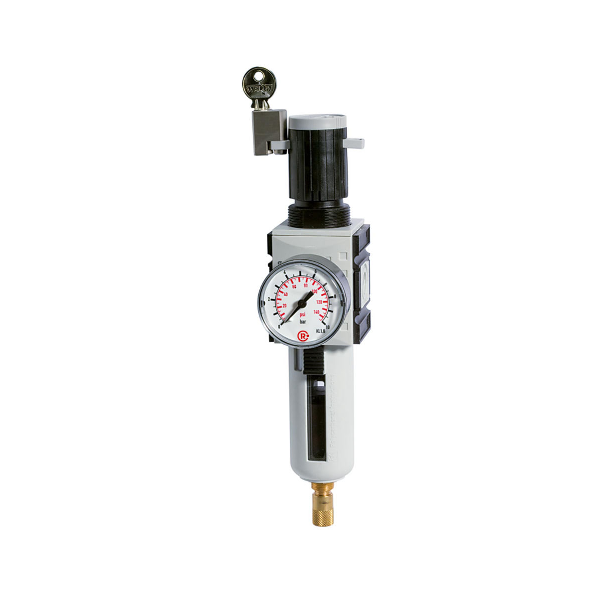 Filterregler »FUTURA«, PC, SK, Manometer, BG 4, G 1, 0, 5-8 bar, VA