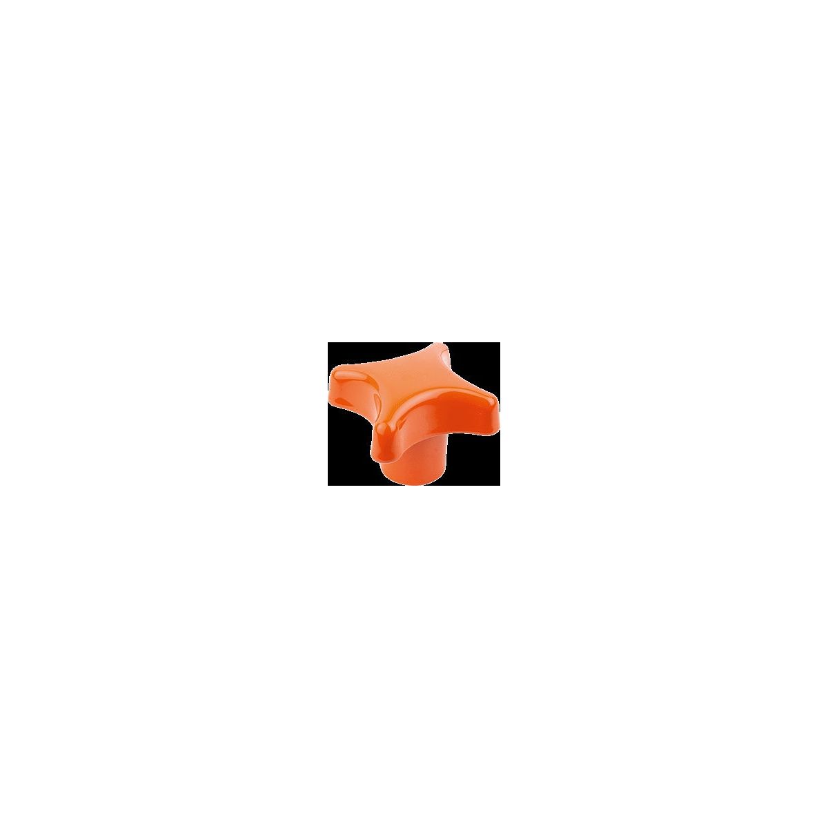 Kreuzgriff, Form C, kunststoffbeschichtet, DIN 6335, orange, Grauguss