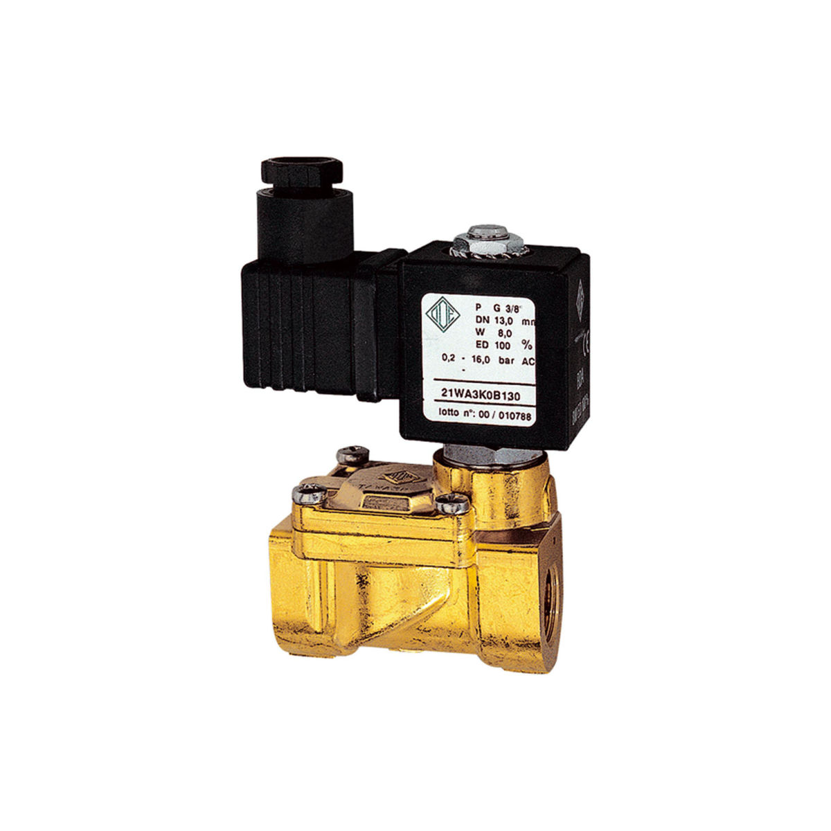 2/2-MV, Messing, NC, vorgesteuert, 24V DC, 8W (11W), NBR, G3/8, PN 0, 2-16bar