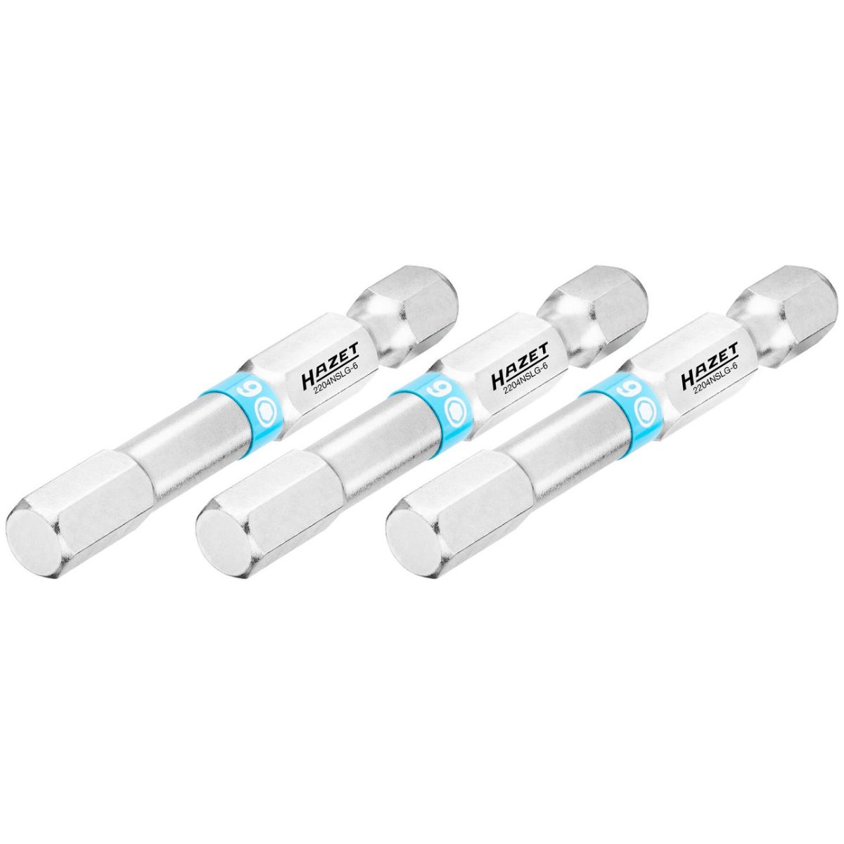 Bit ∙ 1/4 Zoll (6,3 mm) Sechskant massiv ∙ Innen Sechskant Profil ∙ 3-teilig ∙ SW 6 mm