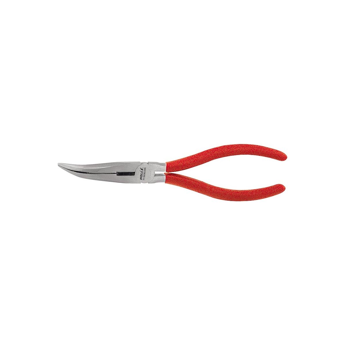 Flachrundzange abgewinkelt, blank, ganze Länge: 160mm