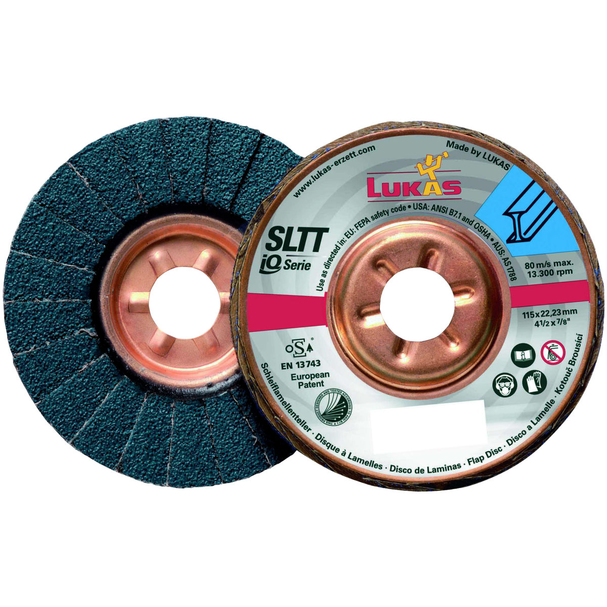 Fächerschleifscheibe SLTT (ZA), flach-schräg für Stahl, ⌀ 115 mm, Körnung: 40
