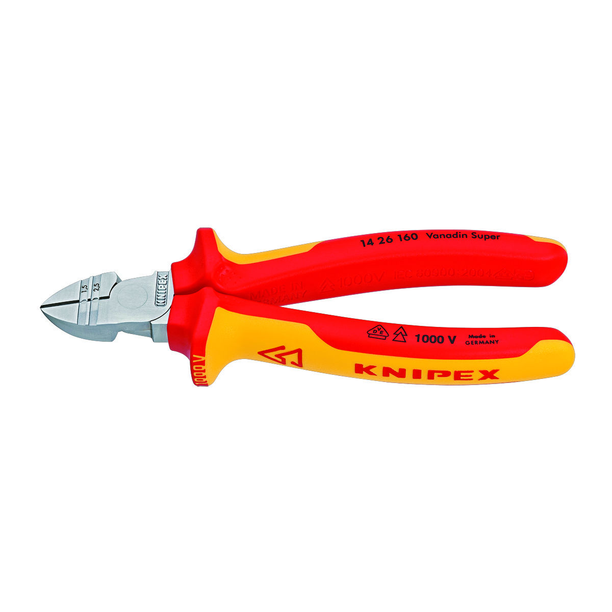 Abisolier-Seitenschneider VDE-isoliert, ganze Länge: 160mm